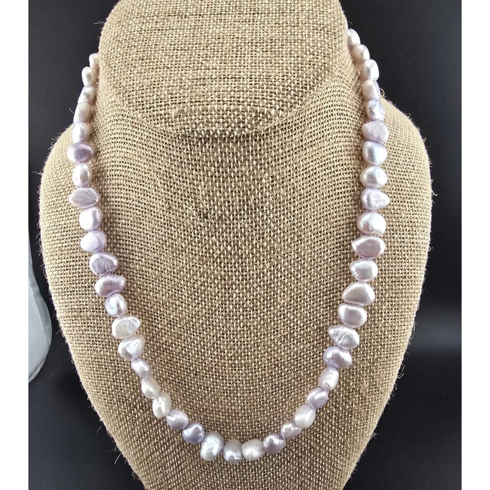 Freshwater Pearl Necklace & Lever Back Earring Set - Picture 6 of 8
